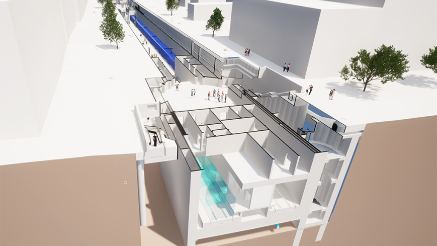3D-Visualisierung des zukünftigen U-Bahnhofes Pasing