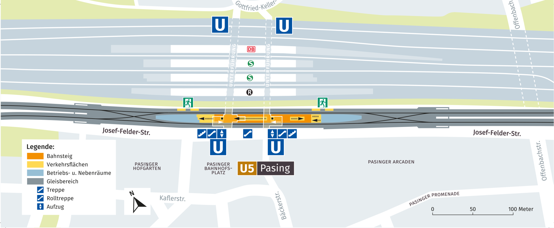 U-Bahnhof Pasing, Lageplan: Baureferat