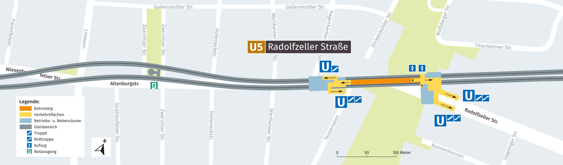 U-Bahnhof Radolfzeller Straße, Lageplan: Baureferat
