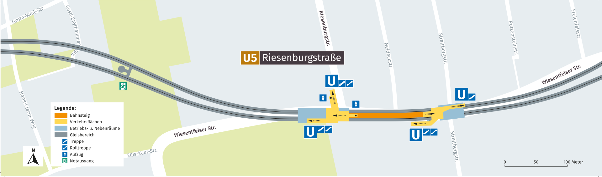 U-Bahnhof Riesenburgstraße, Lageplan: Baureferat