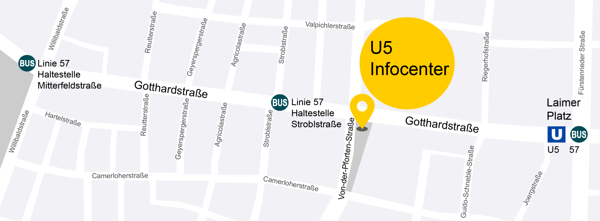 Standort des U5 Infocenters, Grafik: Baureferat
