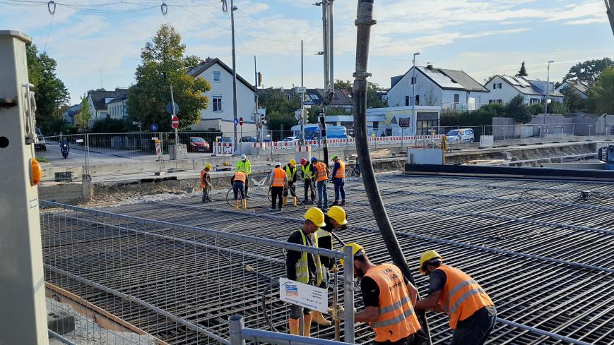 Bewehrung des Tunneldeckels im Bereich Gotthardstraße; Quelle: Baureferat