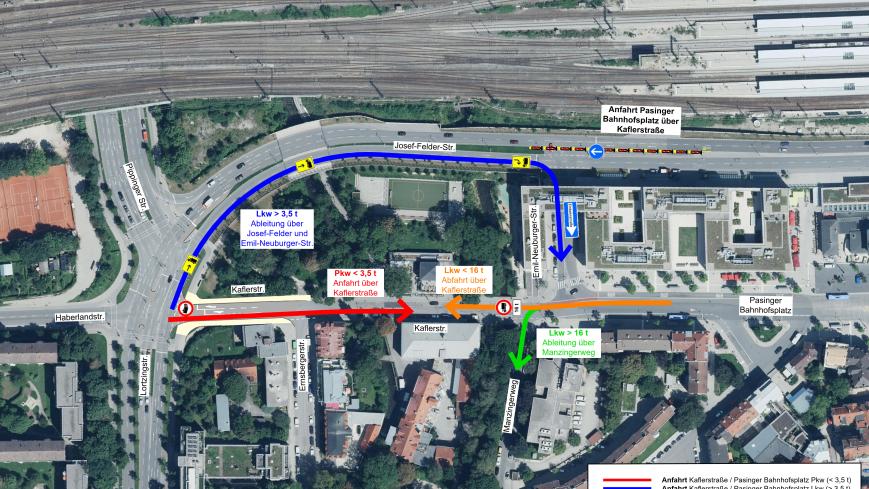 Luftbild Situation Kaflerstraße; Teaserbild; Quelle: Baureferat