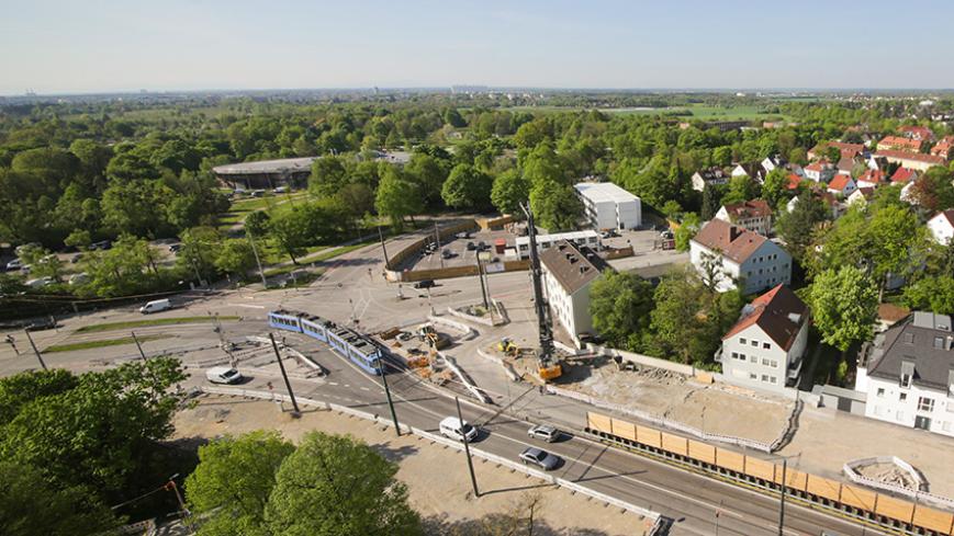 U5-Baustelle Am Knie Webcam Ende April; Quelle Baurferat / PanTerra U5-Baustelle Am Knie Webcam Ende April; Quelle Baurferat / PanTerra